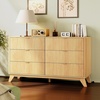 image:imageVINGLI Fluted Dresser for Bedroom 6 Drawer Dresser wRounded Edges Mid Century Modern Dressers Natural Wood Color 468 W156 D31 HOak