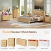 image:imageVINGLI Fluted Dresser for Bedroom 6 Drawer Dresser wRounded Edges Mid Century Modern Dressers Natural Wood Color 468 W156 D31 HOak