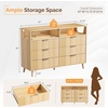 image:imageVINGLI Fluted Dresser for Bedroom 6 Drawer Dresser wRounded Edges Mid Century Modern Dressers Natural Wood Color 468 W156 D31 HOak