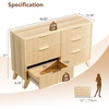 image:imageVINGLI Fluted Dresser for Bedroom 6 Drawer Dresser wRounded Edges Mid Century Modern Dressers Natural Wood Color 468 W156 D31 HOak