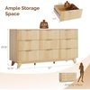 image:imageVINGLI Fluted Dresser for Bedroom 6 Drawer Dresser wRounded Edges Mid Century Modern Dressers Natural Wood Color 468 W156 D31 HOak