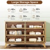image:imageVINGLI Fluted Dresser for Bedroom 6 Drawer Dresser wRounded Edges Mid Century Modern Dressers Natural Wood Color 468 W156 D31 HOak