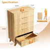 image:imageVINGLI Fluted Dresser for Bedroom 6 Drawer Dresser wRounded Edges Mid Century Modern Dressers Natural Wood Color 468 W156 D31 HOak