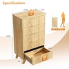 image:imageVINGLI Fluted Dresser for Bedroom 6 Drawer Dresser wRounded Edges Mid Century Modern Dressers Natural Wood Color 468 W156 D31 HOak