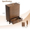 image:imageVINGLI Fluted Dresser for Bedroom 6 Drawer Dresser wRounded Edges Mid Century Modern Dressers Natural Wood Color 468 W156 D31 HWalnut