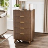 image:imageVINGLI Fluted Dresser for Bedroom 6 Drawer Dresser wRounded Edges Mid Century Modern Dressers Natural Wood Color 468 W156 D31 HWalnut