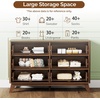 image:imageVINGLI Fluted Dresser for Bedroom 6 Drawer Dresser wRounded Edges Mid Century Modern Dressers Natural Wood Color 468 W156 D31 HWalnut