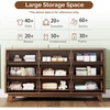 image:imageVINGLI Fluted Dresser for Bedroom 6 Drawer Dresser wRounded Edges Mid Century Modern Dressers Natural Wood Color 468 W156 D31 HWalnut