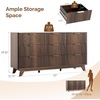 image:imageVINGLI Fluted Dresser for Bedroom 6 Drawer Dresser wRounded Edges Mid Century Modern Dressers Natural Wood Color 468 W156 D31 HWalnut