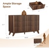 image:imageVINGLI Fluted Dresser for Bedroom 6 Drawer Dresser wRounded Edges Mid Century Modern Dressers Natural Wood Color 468 W156 D31 HWalnut