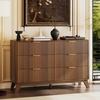 image:imageVINGLI Fluted Dresser for Bedroom 6 Drawer Dresser wRounded Edges Mid Century Modern Dressers Natural Wood Color 468 W156 D31 HWalnut