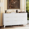 image:imageVINGLI Fluted Dresser for Bedroom 6 Drawer Dresser wRounded Edges Mid Century Modern Dressers Natural Wood Color 468 W156 D31 HWhite
