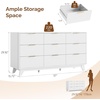 image:imageVINGLI Fluted Dresser for Bedroom 6 Drawer Dresser wRounded Edges Mid Century Modern Dressers Natural Wood Color 468 W156 D31 HWhite