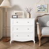 image:imageVINGLI Fluted Dresser for Bedroom 6 Drawer Dresser wRounded Edges Mid Century Modern Dressers Natural Wood Color 468 W156 D31 HWhite