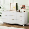 image:imageVINGLI Fluted Dresser for Bedroom 6 Drawer Dresser wRounded Edges Mid Century Modern Dressers Natural Wood Color 468 W156 D31 HWhite