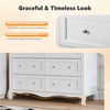 image:imageVINGLI Fluted Dresser for Bedroom 6 Drawer Dresser wRounded Edges Mid Century Modern Dressers Natural Wood Color 468 W156 D31 HWhite
