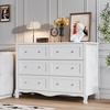 image:imageVINGLI Fluted Dresser for Bedroom 6 Drawer Dresser wRounded Edges Mid Century Modern Dressers Natural Wood Color 468 W156 D31 HWhite