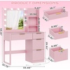 image:imageVINGLI Fluted Makeup Vanity Desk with Mirror amp Lights amp Power Outlet Small Vanity Table w 7 Drawers amp 4 Storage ShelvesOak Modern Dressing Table Set Charging Station for BedroomPink