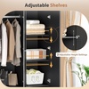 image:imageVINGLI Fluted Wardrobe Closet Armoire with Doors And Drawers White Wardrobe Cabinet with Hanging Rack Bedroom Closet Wood Free Standing Armoire with Shelf and Solid Wood Legs 315W197D693HBlack