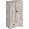 image:imageVINGLI Fluted Wardrobe Closet Armoire with Doors And Drawers White Wardrobe Cabinet with Hanging Rack Bedroom Closet Wood Free Standing Armoire with Shelf and Solid Wood Legs 315W197D693HRustic Grey