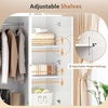image:imageVINGLI Fluted Wardrobe Closet Armoire with Doors And Drawers White Wardrobe Cabinet with Hanging Rack Bedroom Closet Wood Free Standing Armoire with Shelf and Solid Wood Legs 315W197D693HWhite