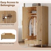 image:imageVINGLI Fluted Wardrobe Closet Armoire with Doors And Drawers White Wardrobe Cabinet with Hanging Rack Bedroom Closet Wood Free Standing Armoire with Shelf and Solid Wood Legs 315W197D693HOak