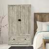 image:imageVINGLI Fluted Wardrobe Closet Armoire with Doors And Drawers White Wardrobe Cabinet with Hanging Rack Bedroom Closet Wood Free Standing Armoire with Shelf and Solid Wood Legs 315W197D693HRustic Grey