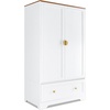 image:imageVINGLI Fluted Wardrobe Closet Armoire with Doors And Drawers White Wardrobe Cabinet with Hanging Rack Bedroom Closet Wood Free Standing Armoire with Shelf and Solid Wood Legs 315W197D693HWhite