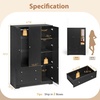 image:imageVINGLI Fluted Wardrobe Closet Armoire with Doors And Drawers White Wardrobe Cabinet with Hanging Rack Bedroom Closet Wood Free Standing Armoire with Shelf and Solid Wood Legs 315W197D693HBlack