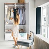 image:imageVINGLI Fluted Wardrobe Closet Armoire with Doors And Drawers White Wardrobe Cabinet with Hanging Rack Bedroom Closet Wood Free Standing Armoire with Shelf and Solid Wood Legs 315W197D693HWhite