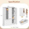 image:imageVINGLI Fluted Wardrobe Closet Armoire with Doors And Drawers White Wardrobe Cabinet with Hanging Rack Bedroom Closet Wood Free Standing Armoire with Shelf and Solid Wood Legs 315W197D693HWhite