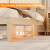 image:imageVINGLI Full Size Platform Bed Frame with Storage Headboard and Charging Station Modern Rattan Wood Bed with Shelves and OttomanSpace Saving Bed Frame for Bedroom or Guest RoomNatural Wood