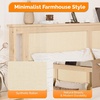 image:imageVINGLI Full Size Platform Bed Frame with Storage Headboard and Charging Station Modern Rattan Wood Bed with Shelves and OttomanSpace Saving Bed Frame for Bedroom or Guest RoomNatural Wood