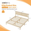 image:imageVINGLI Full Size Platform Bed Frame with Storage Headboard and Charging Station Modern Rattan Wood Bed with Shelves and OttomanSpace Saving Bed Frame for Bedroom or Guest RoomNatural Wood