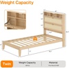 image:imageVINGLI Full Size Platform Bed Frame with Storage Headboard and Charging Station Modern Rattan Wood Bed with Shelves and OttomanSpace Saving Bed Frame for Bedroom or Guest RoomNatural Wood