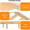image:imageVINGLI Full Size Platform Bed Frame with Storage Headboard and Charging Station Modern Rattan Wood Bed with Shelves and OttomanSpace Saving Bed Frame for Bedroom or Guest RoomNatural WoodLinen Gray