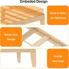 image:imageVINGLI Full Size Platform Bed Frame with Storage Headboard and Charging Station Modern Rattan Wood Bed with Shelves and OttomanSpace Saving Bed Frame for Bedroom or Guest RoomNatural Wood