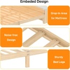 image:imageVINGLI Full Size Platform Bed Frame with Storage Headboard and Charging Station Modern Rattan Wood Bed with Shelves and OttomanSpace Saving Bed Frame for Bedroom or Guest RoomNatural WoodLinen Gray