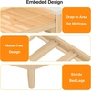image:imageVINGLI Full Size Platform Bed Frame with Storage Headboard and Charging Station Modern Rattan Wood Bed with Shelves and OttomanSpace Saving Bed Frame for Bedroom or Guest RoomNatural Wood