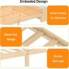image:imageVINGLI Full Size Platform Bed Frame with Storage Headboard and Charging Station Modern Rattan Wood Bed with Shelves and OttomanSpace Saving Bed Frame for Bedroom or Guest RoomNatural WoodLinen Gray