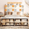 image:imageVINGLI Full Size Platform Bed Frame with Storage Headboard and Charging Station Modern Rattan Wood Bed with Shelves and OttomanSpace Saving Bed Frame for Bedroom or Guest RoomNatural WoodLinen Gray
