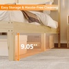 image:imageVINGLI Full Size Platform Bed Frame with Storage Headboard and Charging Station Modern Rattan Wood Bed with Shelves and OttomanSpace Saving Bed Frame for Bedroom or Guest RoomNatural Wood