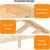 image:imageVINGLI Full Size Platform Bed Frame with Storage Headboard and Charging Station Modern Rattan Wood Bed with Shelves and OttomanSpace Saving Bed Frame for Bedroom or Guest RoomNatural WoodLinen Gray