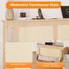 image:imageVINGLI Full Size Platform Bed Frame with Storage Headboard and Charging Station Modern Rattan Wood Bed with Shelves and OttomanSpace Saving Bed Frame for Bedroom or Guest RoomNatural Wood