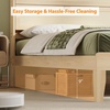image:imageVINGLI Full Size Platform Bed Frame with Storage Headboard and Charging Station Modern Rattan Wood Bed with Shelves and OttomanSpace Saving Bed Frame for Bedroom or Guest RoomNatural Wood