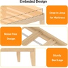 image:imageVINGLI Full Size Platform Bed Frame with Storage Headboard and Charging Station Modern Rattan Wood Bed with Shelves and OttomanSpace Saving Bed Frame for Bedroom or Guest RoomNatural Wood