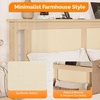 image:imageVINGLI Full Size Platform Bed Frame with Storage Headboard and Charging Station Modern Rattan Wood Bed with Shelves and OttomanSpace Saving Bed Frame for Bedroom or Guest RoomNatural Wood