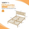 image:imageVINGLI Full Size Platform Bed Frame with Storage Headboard and Charging Station Modern Rattan Wood Bed with Shelves and OttomanSpace Saving Bed Frame for Bedroom or Guest RoomNatural Wood