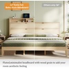 image:imageVINGLI Full Size Platform Bed Frame with Storage Headboard and Charging Station Modern Rattan Wood Bed with Shelves and OttomanSpace Saving Bed Frame for Bedroom or Guest RoomNatural Wood