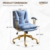 image:imageVINGLI Home Office Desk Chair Comfy with wheelsampRemovable ArmrestsGold Base Vanity Chair with BackAdjustable Rolling Swivel Computer Task Chair for StudyMakeupOfficeBedroomMicrofiberSuedeBrownBluecat Scratch Pu